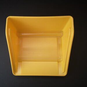 Vintage Tupperware Yellow & Clear Napkin Holder / Dispenser Square #1789